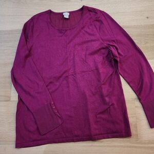 Chicos knit deep rose lightweight sweater / top XL